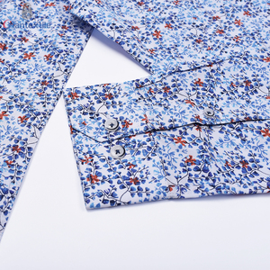 Vendita calda camicia da <span class=keywords><strong>uomo</strong></span> in cotone 100% <span class=keywords><strong>a</strong></span> manica lunga Mini fiore stampa digitale camicia da <span class=keywords><strong>uomo</strong></span> - Product Image 5