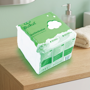 Serviettes en papier douces 1 pli Bulut 23x23 Blanc Arctique Style Sac 100x40pcs Usage Domestique Modèle 113 - Product Image 2