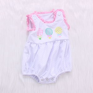 Happy Luoka ODM Boutique Cute Spring Summer Pink Balloon Dots Baby Girl Ruffle <span class=keywords><strong>pagliaccetto</strong></span> - Product Image 2