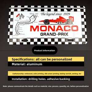 Plaque d'immatriculation en aluminium personnalisée pour la publicité et la décoration, style industriel, plaque d'immatriculation personnalisée de style américain - Product Image 3