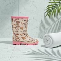 Bottes de pluie en PVC pour enfants, imprimé arc-en-ciel, imperméables, antidérapantes, chaussures de pluie pour filles