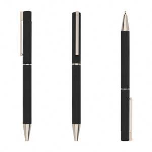 NUEVO Bolígrafo Metálico Delgado con Acabado de Goma, Bolígrafos Metálicos Azul Marino con Logotipo Personalizado - Product Image 3