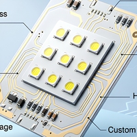 Plaque de circuit imprimé LED en aluminium, base ronde en aluminium, haute conductivité thermique, finition de surface OSP pour éclairage à LED