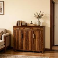 Furnitur Rumah Tahan Lama dengan Finishing Walnut Mewah, Gaya Eropa Modern Kontemporer, Ramah Lingkungan, Serat Kayu Alami, Penyimpanan Luas, untuk Area Pintu Masuk