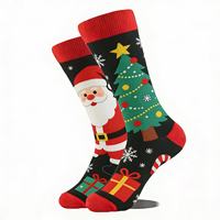 Chaussettes en coton tendance pour Noël, unisexe, homme et femme, taille unique, toutes saisons, 200N, chaussettes mi-mollet respirantes à aiguille simple
