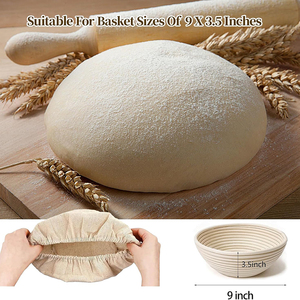 Flash Sale 9 Inch Round Natural Rattan Banneton Bread Sourdough Proofing Basket with <b>Liners</b> - Product Image 3