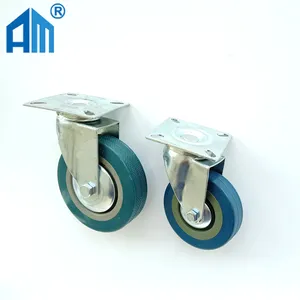 Industrial Caster Wheel 2/2.5/3/4/5 Inch Plate Caster With Lock Rubber Caster Wheel