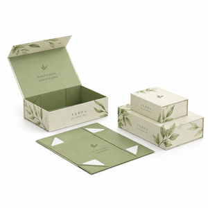 Custom Collapsible Magnetic Flip <b>Gift</b> <b>Box</b> <b>Flat</b>‑Pack Foldable Rigid Paper <b>Box</b> Inner & Outer Full Printing Custom Logo OWN Factory - Product Image 1