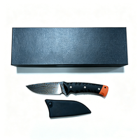 Couteau de chasse Damas d'extérieur avec manche G10, couteau de survie pour le camping avec étui de protection