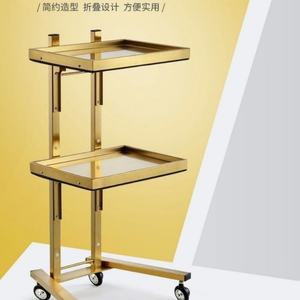 Chariot de rangement pliable en acier inoxydable pour salon de coiffure, salon de barbier, repassage et teinture, chariot spécial pour salon de coiffure - Product Image 3