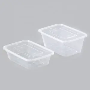 rectangular disposable 750ml food containers supplier food plastic containers transparent food delivery box with lid