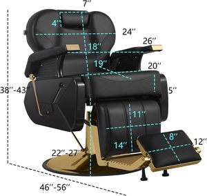 Chaise de barbier tout usage de luxe, vente chaude 2025, pompe hydraulique robuste, équipement de salon de coiffure, chaise de coiffure - Product Image 2