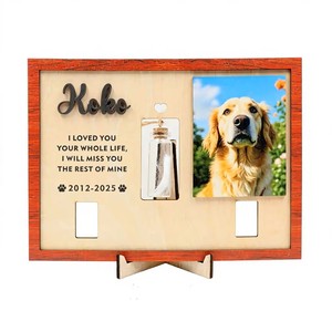 Marco Conmemorativo para Mascotas de Madera 3D Personalizado |   Regalo de Condolencias Personalizado por la Pérdida de un Perro o Gato |   Recuerdo Conmemorativo al por Mayor con Recipiente para Cenizas - Product Image 1
