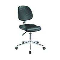 Chaise de laboratoire industrielle ESD de haute qualité en mousse PU noire pivotante réglable en hauteur antistatique