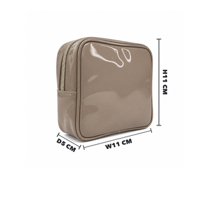 Custom Logo Mirror Bag ODM OEM customization BSCI PU Leather Cosmetic Bag <b>Storage</b> Travel <b>Makeup</b> Bag - Product Image 1