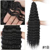 Perruque afro bouclée crépue de 22 pouces en gros, extensions de cheveux au crochet, douces pour les tresses synthétiques à ondulation profonde, trame unique