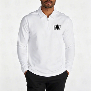 Camiseta Deportiva de Gimnasio de Secado Rápido Personalizada de Alta Calidad, 100% Poliéster, Camiseta Polo de Manga Larga con Cierre de 1/4 y Bordado para Hombre - Product Image 3