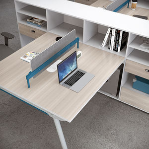 Modern Cubical 4 Person Office Computer Tables Furniture Desk Pc Cubicle Partition Desks and Workstations <b>Wall</b> - Product Image 4