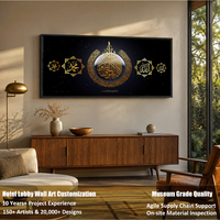 UNIART Art Mural Islamique en Cristal Toile de Porcelaine Impressions sur Huile Affiche Musulmane Calligraphie Arabe Coran Décoration Intérieure