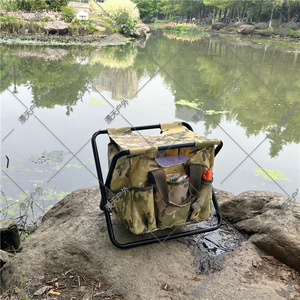 <b>Portable</b> Foldable Fishing <b>Stool</b> With Storage Bag Camouflage 600D Oxford Cloth Camping Leisure Chair Rectangular Collapsible - Product Image 4