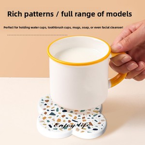 مجموعة حديثة للمطبخ المنزلي تشمل حصيرة تجفيف الأطباق سريعة الامتصاص وحامل فرشاة الأسنان مع لوح صابون من التراب الدياتومي - Product Image 2