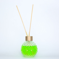 Bouteille diffuseur de parfum décorative en verre, prix de gros, 100 ml, 200 ml, vide, forme ronde avec bouchon à vis en bois pour parfum d'intérieur
