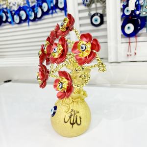 Placcato oro Lucky Pocket Fall Decor fiori decorativi artificiali rossi Evil Eye Decor albero della vita - Product Image 4