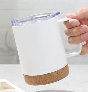 Vaso Térmico Personalizado de Acero Inoxidable para Café, con Base de Madera y Asa, Nuevo Producto - Product Image 3