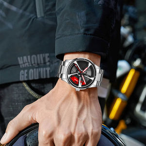 <span class=keywords><strong>Reloj</strong></span> de Cuarzo <span class=keywords><strong>LIGE</strong></span> LG89251 para Hombre, Resistente al Agua, con Diseño 3D Hueco de Rueda de Coche Giratoria, Bisel Giratorio de Acero Deportivo y Eje de Rueda de Coche - Product Image 6