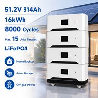 Système d'énergie solaire de haute qualité 48V 10kW 20kW pour le stockage d'énergie domestique, batterie LiFePO4 51.2V 314Ah 280 16kW
