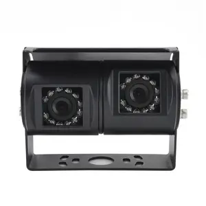 ट्रक ट्रेलर बस खुदाई के लिए 12V 4PIN एविएशन 1080P HD हैवी ड्यूटी डबल ट्विन डुअल लेंस कैमरा कार बैकअप रियर व्यू कैमरा