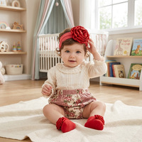 Set Ikat Rambut dan Kaus Kaki Bayi, Hiasan Bunga Besar yang Lucu, Set Bayi Serbaguna dan Nyaman
