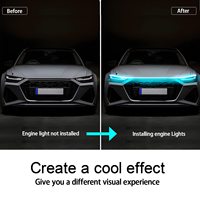 Bande lumineuse LED RGB flexible pour capot de voiture, décoration de capot moteur, lampe d'ambiance, feux de jour modifiés pour capot de voiture, IP65