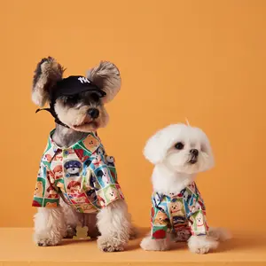 Новые модные дизайнерские Популярные джемперы для домашних животных с коротким рукавом, Повседневная футболка с медведем, собакой, летняя Роскошная Одежда для маленьких животных