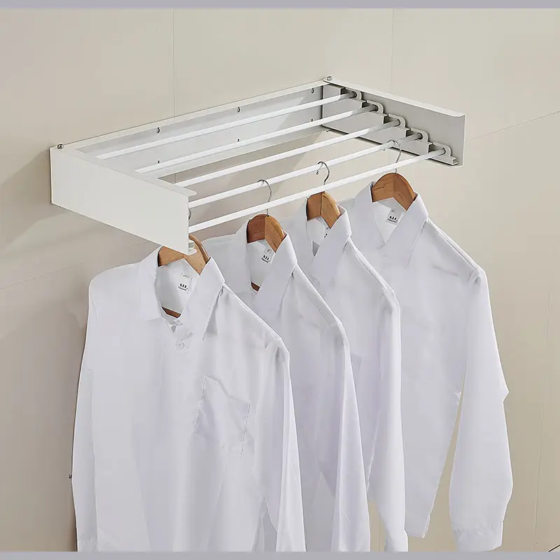 New Design Household Wall Mounted Foldable Clothes Drying Rack Retractable Clothes Dry Rack Foldable Towel Rack