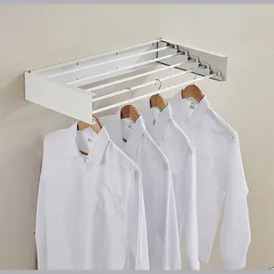 New Design Household Wall Mounted Foldable Clothes Drying Rack Retractable Clothes Dry Rack Foldable Towel Rack