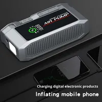 Pompe à air sans fil pour voiture 12V 600A, alimentation de démarrage d'urgence, grande capacité, charge de téléphone portable, gonflage des pneus, appareil combiné