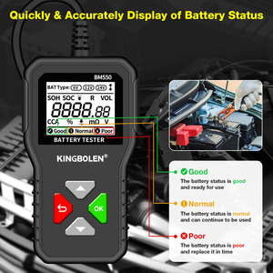 USA EU Warehouse Kingbolen BM550 6V 12V 24V Car Battery Tester Truck OBD2 Tool Obd 2 100-2000 BM550 BM550 Truck OBD2 - Product Image 2