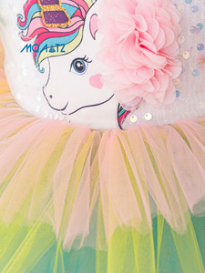 MQATZ di alta qualità per bambini vestito estivo bellissimo <span class=keywords><strong>unicorno</strong></span> costume per la piccola <span class=keywords><strong>principessa</strong></span> per 2 anni - Product Image 5