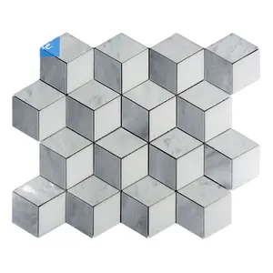Ubin Lantai Dinding Mosaik 2 Inci Marmer Arabescato Batu Kualitas Premium