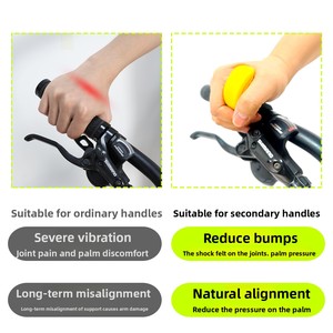 Guidon de vélo de montagne ergonomique, antidérapant, léger, en forme de corne, avec levier de vitesses au pouce - Product Image 3
