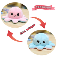 Peluches poulpes réversibles à double face, personnalisées, mignonnes et très vendues, jouets en peluche réversibles pour cadeaux créatifs