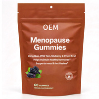 Gummies OEM pour la Ménopause, 60 unités, avec Dong Quai, Igname Sauvage, Mûre et Fruit de Ligustre – Complément Herbal