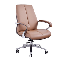 Chaise de bureau en cuir pour président et patron Design moderne de luxe hauteur réglable à mi-dossier directeur