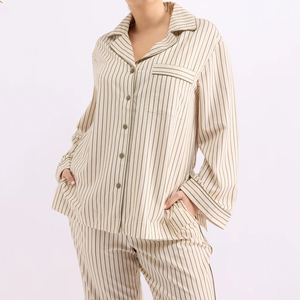 Pijamas de Viscosa Hongbo <span class=keywords><strong>para</strong></span> Mujer, Suaves, a Rayas, Conjunto de <span class=keywords><strong>Dos</strong></span> Piezas, Pijamas Personalizados <span class=keywords><strong>para</strong></span> un Sueño de Lujo, Ropa de Dormir <span class=keywords><strong>para</strong></span> Mujer - Product Image 3
