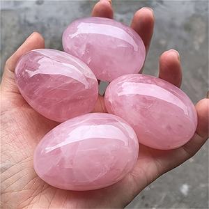 Wholesale Natural Rose Quartz Egg for Jewelry Making Home Office <b>Decor</b> Holiday Gifts Halloween - Product Image 1