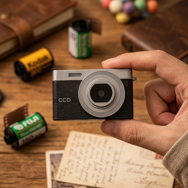 Retro Style Mini Camera USB Charging Video Camera Student Keychain Camera Lightweight and Small Camera for Taking Photos