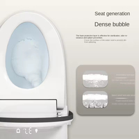 WC intelligent en céramique intégré moderne avec chasse d'eau automatique par induction et siège chauffant, bidet intelligent pour projets hôteliers