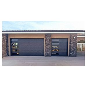 <span class=keywords><strong>Porte</strong></span> <span class=keywords><strong>de</strong></span> <span class=keywords><strong>garage</strong></span> thermiquement efficace avec panneaux verticaux imitation bois et joints d'étanchéité - Product Image 1