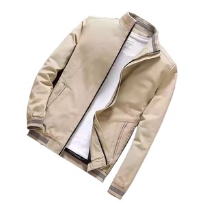 Chaqueta Bomber Slim Fit para Hombre, 100% Algodón Lavado, Forro Polar, Bloques de Color, Cremallera Vertical, Bolsillos con Estampado Descolorido, Primavera - Product Image 5